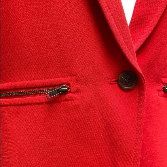 Trouvé Blazer Long Sleeves Womens S Red Single Fitted Breasted Stretch - Picture 10 of 14